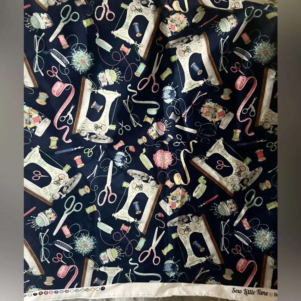 Sew Little Time Sewing Machine Notions Cotton Quilting Wilmington Prints Fabric